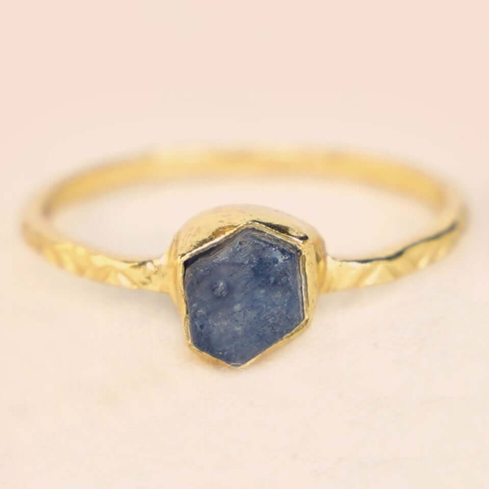 geboortesteen ring tanzaniet december verguld goud birthstone rings tanzanite Muja Juma handmade fair trade