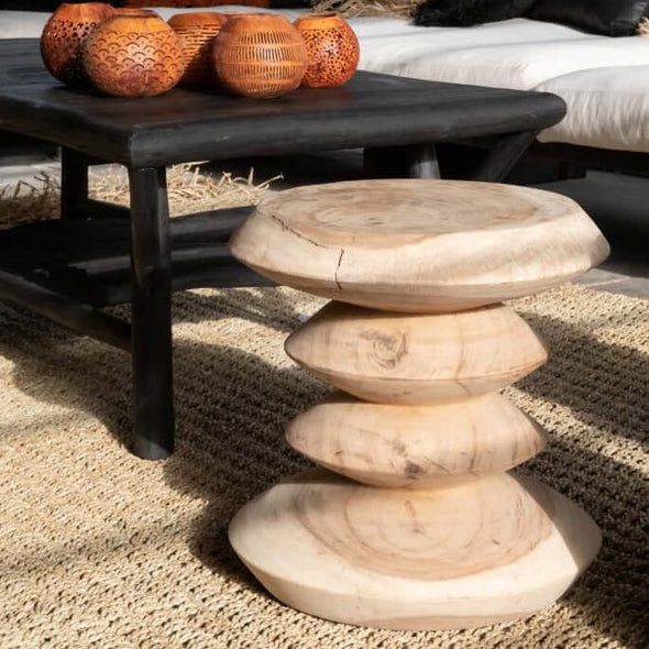 Simi stool Bazar Bizar Indonesia wooden side table unique fair eco