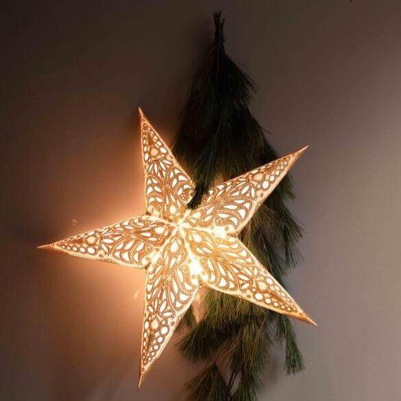 Starlightz goldene Sternlaterne Weihnachts-Fairtrade umweltfreundlich