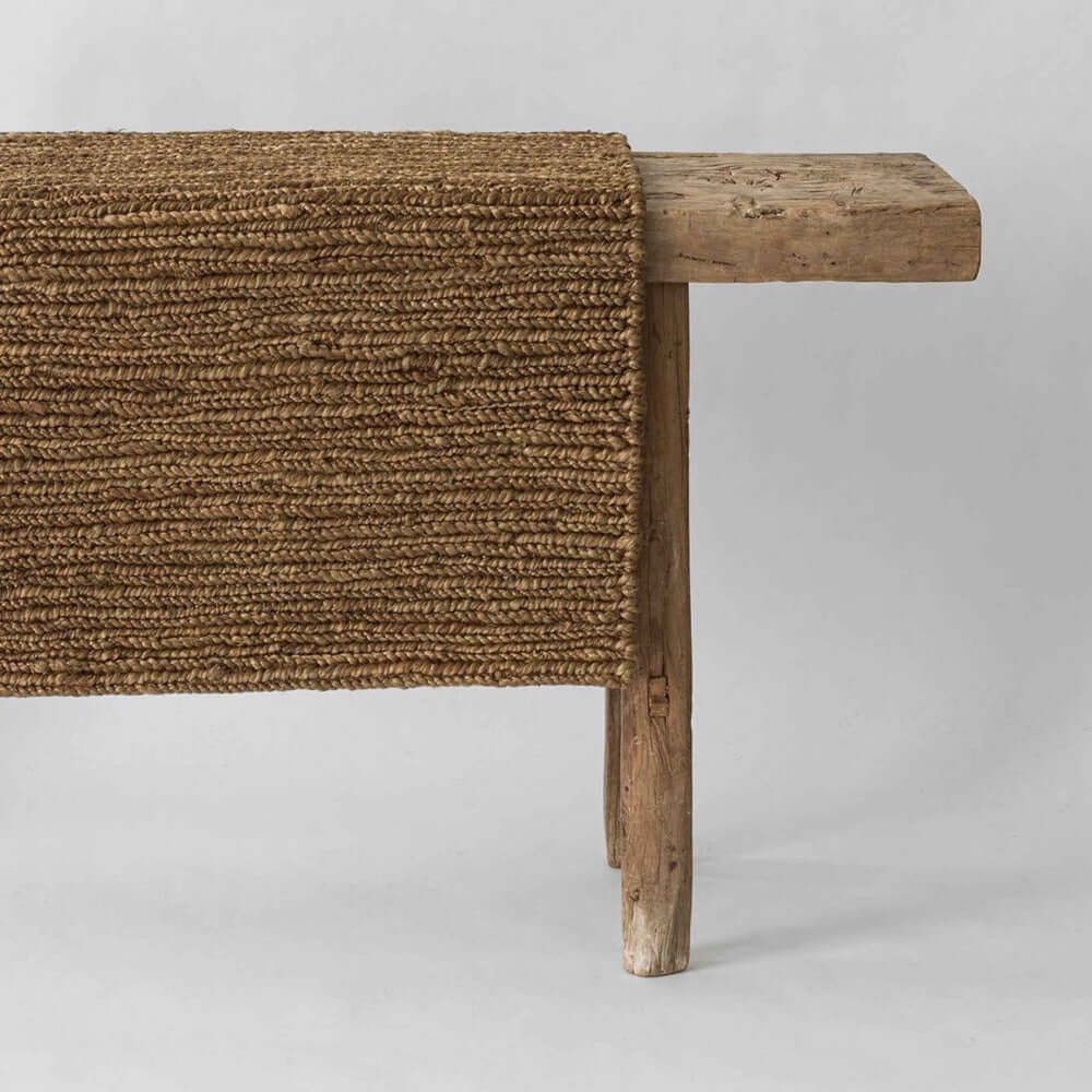 ell Me More sumak hemp rug 60x90 cm brown handmade India durable hennep kleed bruin grof geweven tapijt vloerkleed