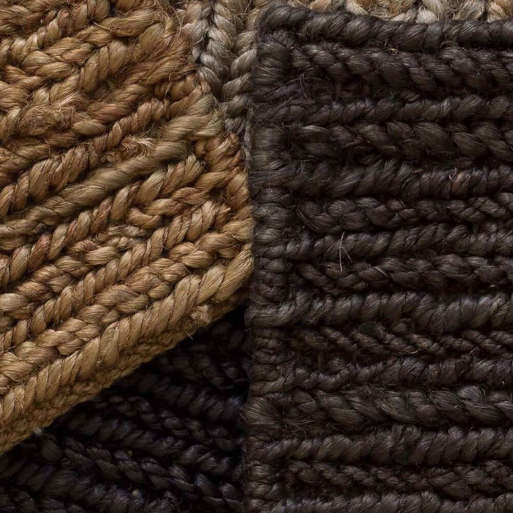 hemp rug brown handmade sustainable grof kleed bruin vloerkleed tapijt hennep easy clean 