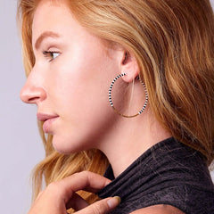 Sidai Design zebra hoop earrings oorbellen zwart wit goud kralen Masaai Masai